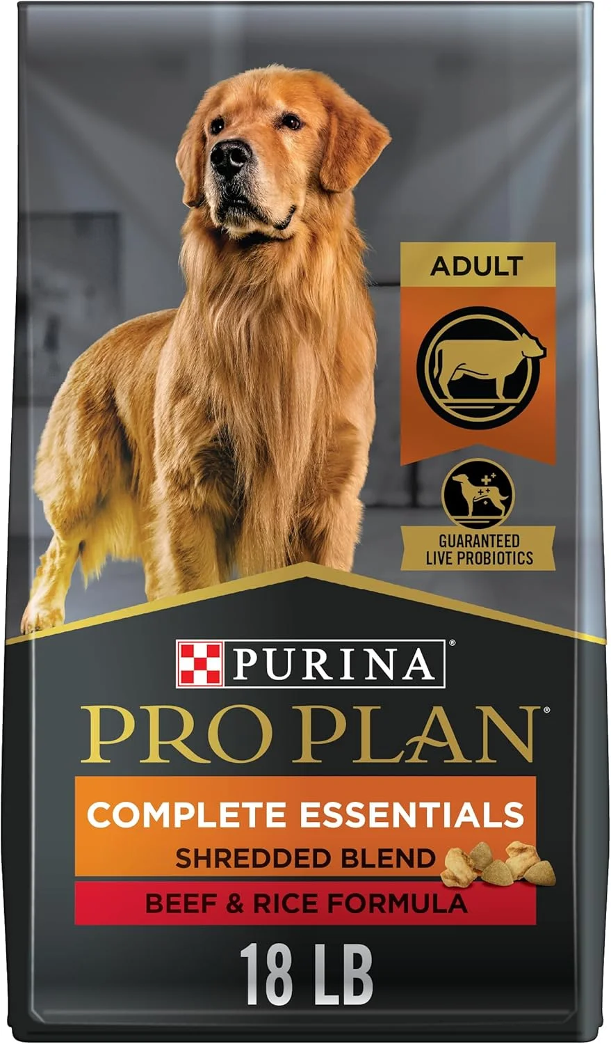 غذای خشک سگ بالغ Purina Pro Plan با پروتئین بالا و پروبیوتیک، مخلوط گوشت گاو و برنج - کیسه 8.1 کیلوگرمی