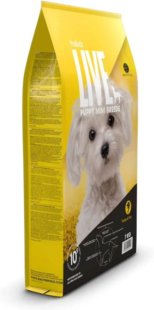 غذای خشک توله سگ نژاد کوچک پروبیوتیک لایو با طعم بوقلمون و برنج ۲ کیلوگرم