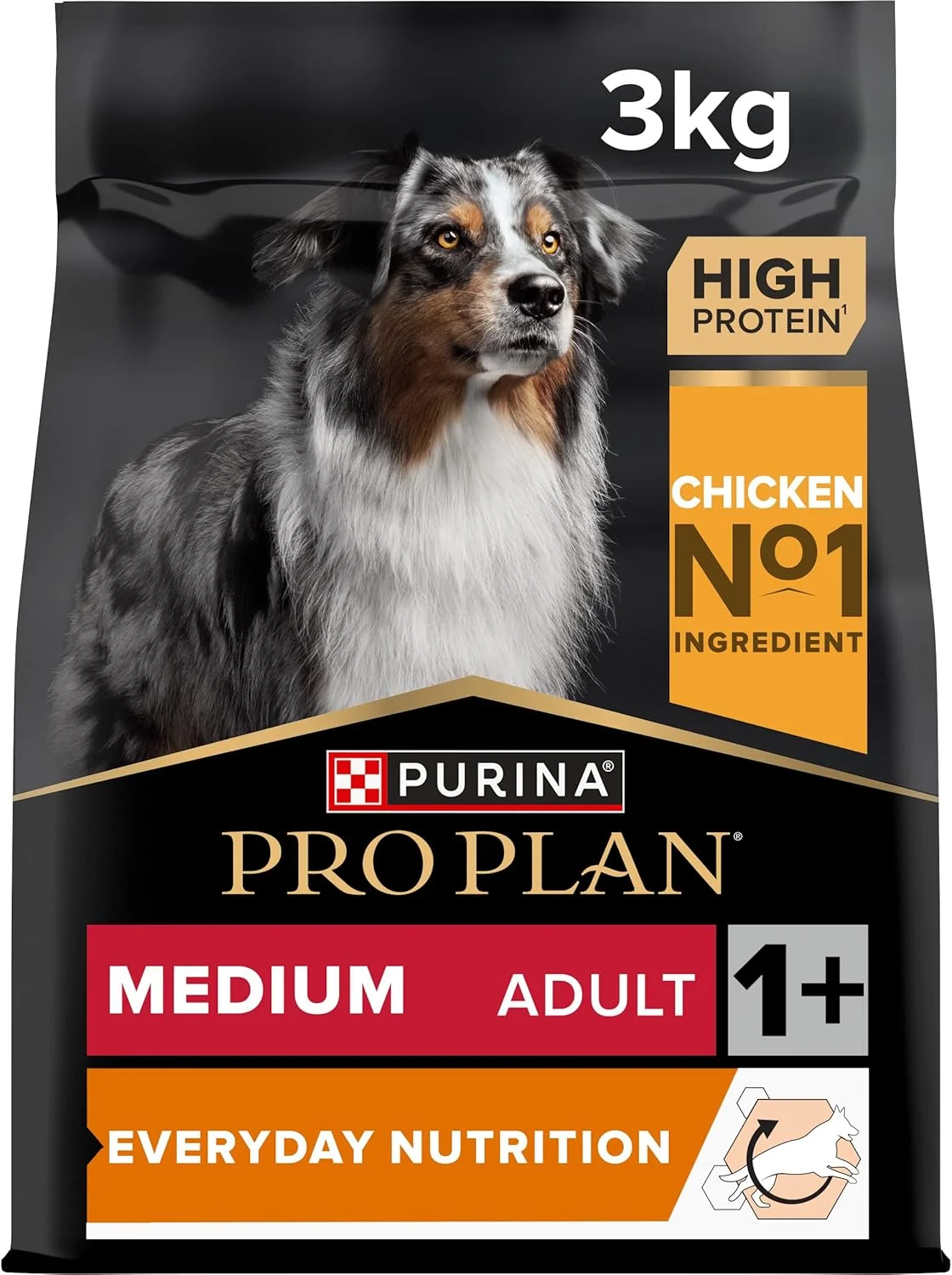 غذای خشک سگ بالغ نژاد متوسط با طعم مرغ Purina Pro Plan Everyday Nutrition، ۳ کیلوگرم