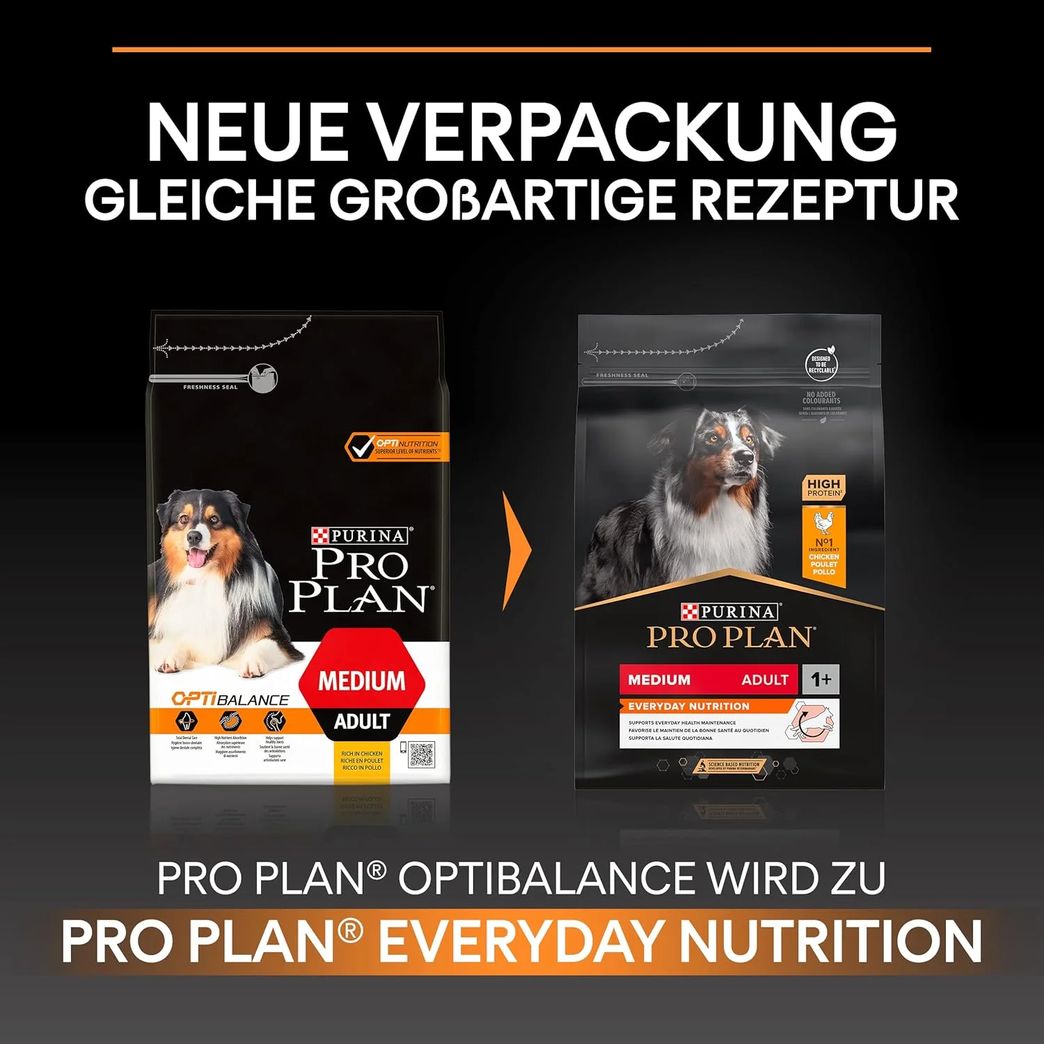 غذای خشک سگ بالغ نژاد متوسط با طعم مرغ Purina Pro Plan Everyday Nutrition، ۳ کیلوگرم