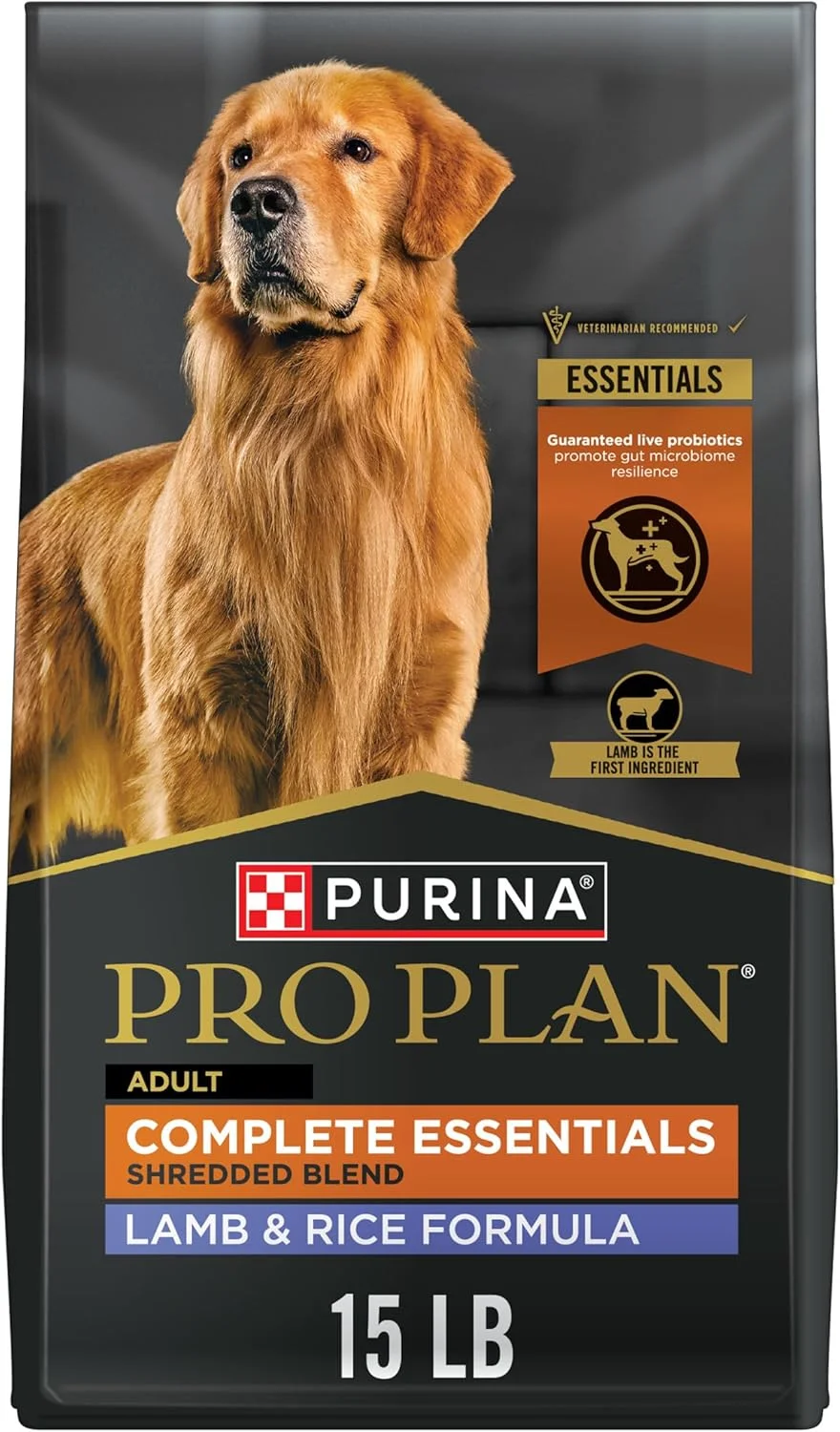 غذای خشک سگ بالغ Purina Pro Plan Complete Essentials با طعم بره و برنج، مخلوط تکه ای، سرشار از پروتئین و حاوی پروبیوتیک - کیسه 6.8 کیلوگرمی
