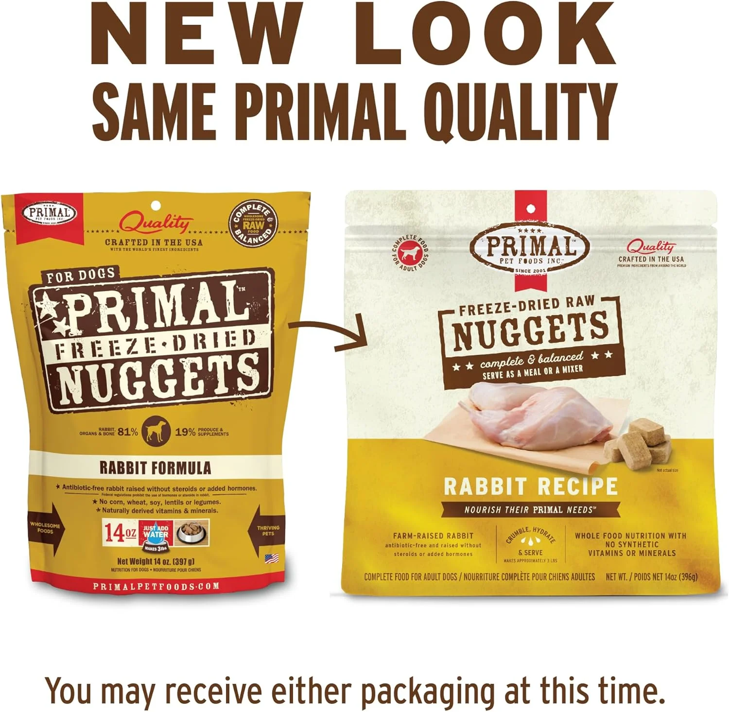 غذای سگ خام خشک شده پریمال، ناگت های پروتئینی پرانرژی، 156 گرم، خرگوش، مکمل غذایی کامل و متعادل و تشویقی برای سگ ها، غذای خشک سگ با پروتئین بالا، رژیم غذایی سالم و بدون غلات برای توله سگ ها