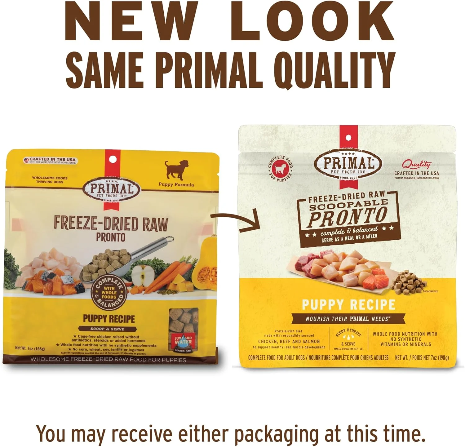 غذای سگ خشک شده پرایمال پت فودز برای توله سگ ها Pronto، 453 گرم، غذای کامل و متعادل، بدون غلات، غذای خام سالم برای توله سگ، ساخت آمریکا