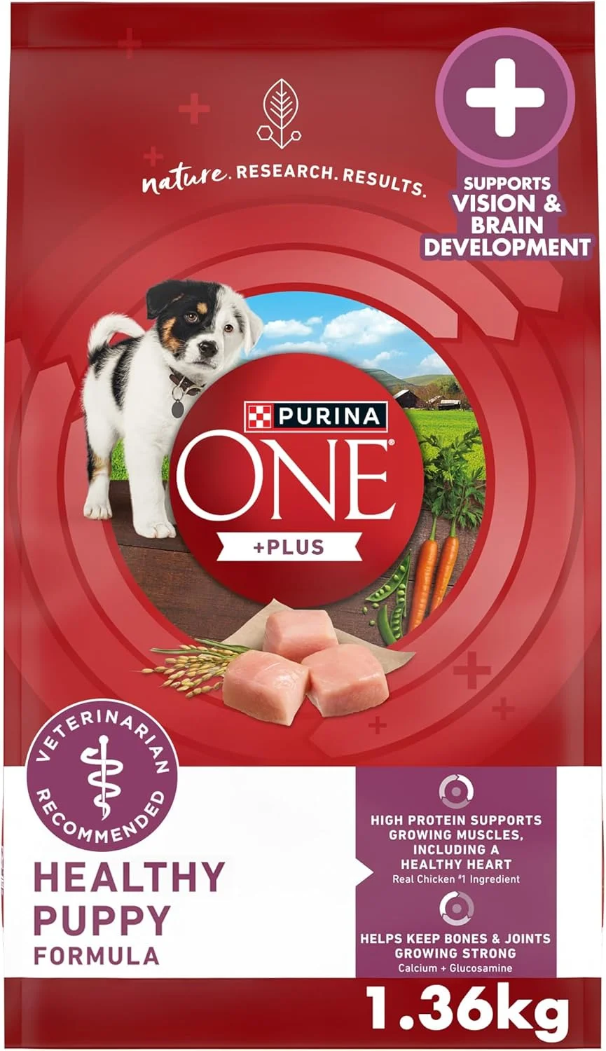 غذای خشک سگ بچه پورینا وان پلاس، فرمول سالم برای توله سگ، پروتئین بالا، طبیعی، غنی شده با ویتامین ها، مواد معدنی و مغذی - (کیسه 1.36 کیلوگرمی)