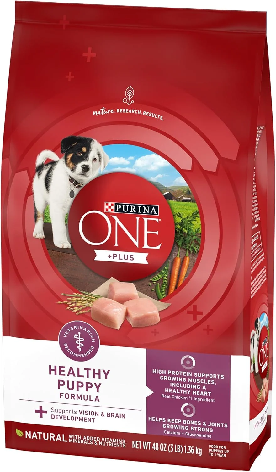 غذای خشک سگ بچه پورینا وان پلاس، فرمول سالم برای توله سگ، پروتئین بالا، طبیعی، غنی شده با ویتامین ها، مواد معدنی و مغذی - (کیسه 1.36 کیلوگرمی)
