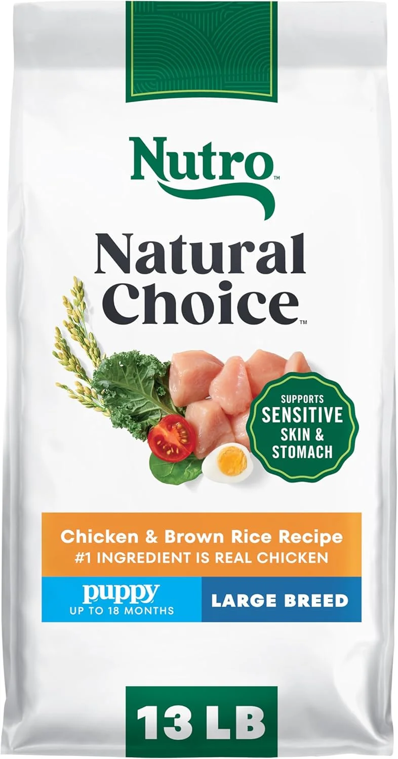 غذای خشک سگ نژاد بزرگ Nutro Natural Choice، مخصوص توله سگ، طعم مرغ و برنج قهوه ای، 5.9 کیلوگرم