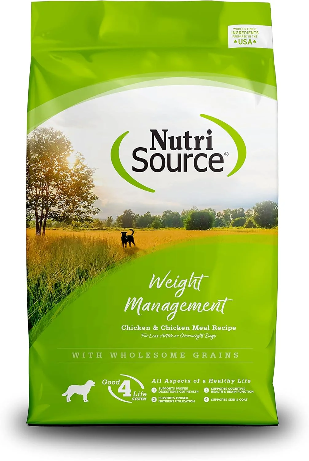 غذای خشک سگ NutriSource برای مدیریت وزن، مرغ و وعده غذایی مرغ، 26 پوند