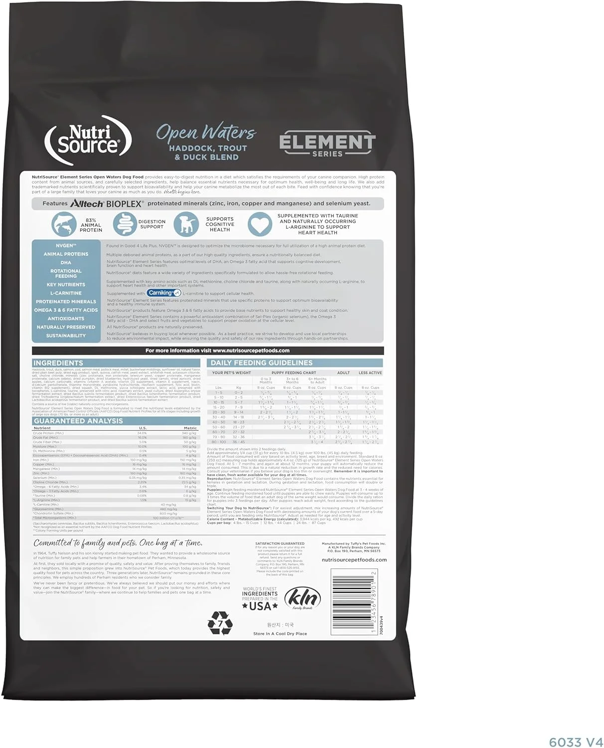 غذای خشک سگ نوتری سورس سری المنت، آب های آزاد، ماهی هادوک، قزل آلا و اردک، 24 پوند