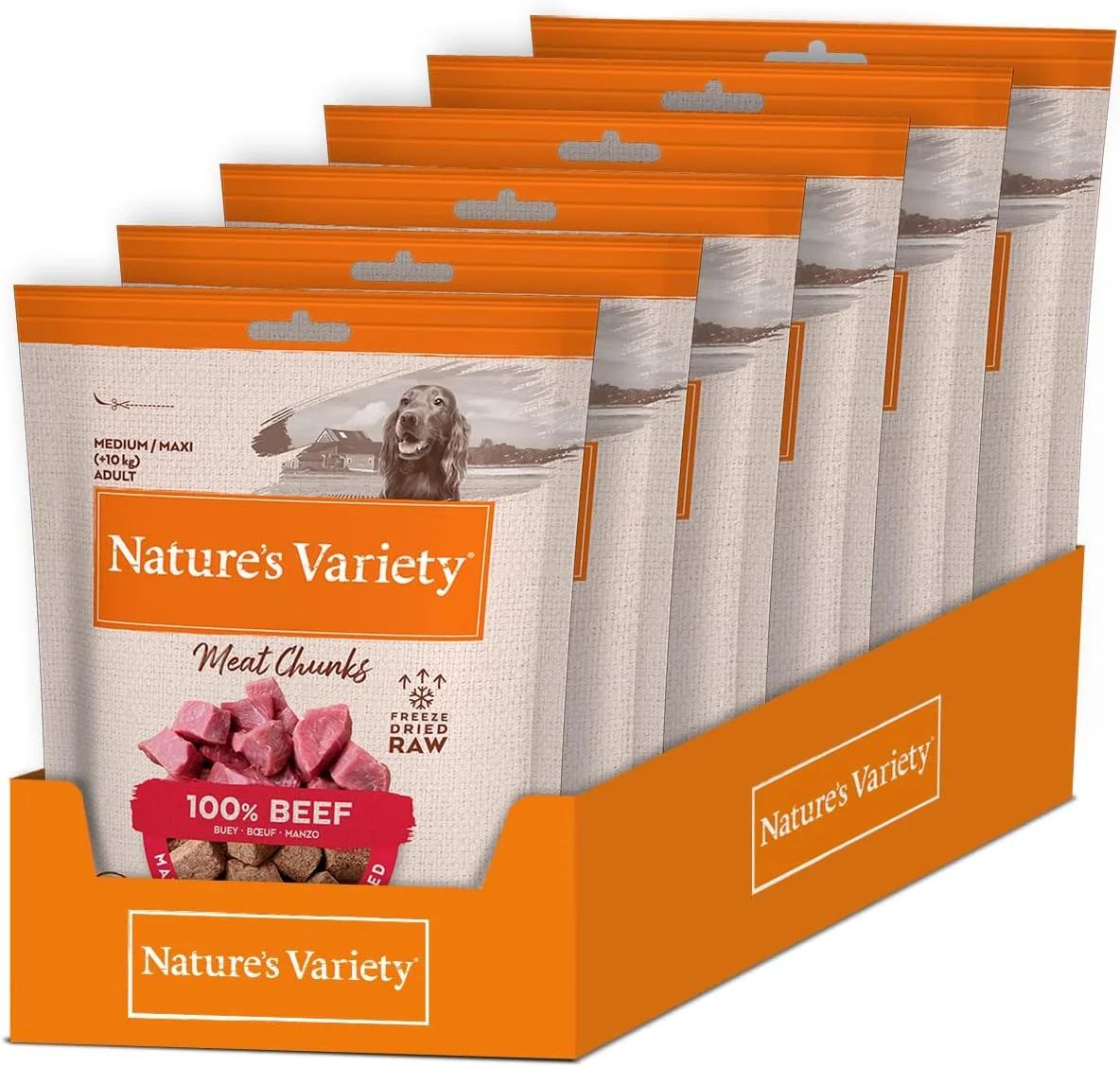 تکه های گوشت گاو 100% خشک شده Nature's Variety مناسب سگ های بالغ - بسته 6 عددی 50 گرمی