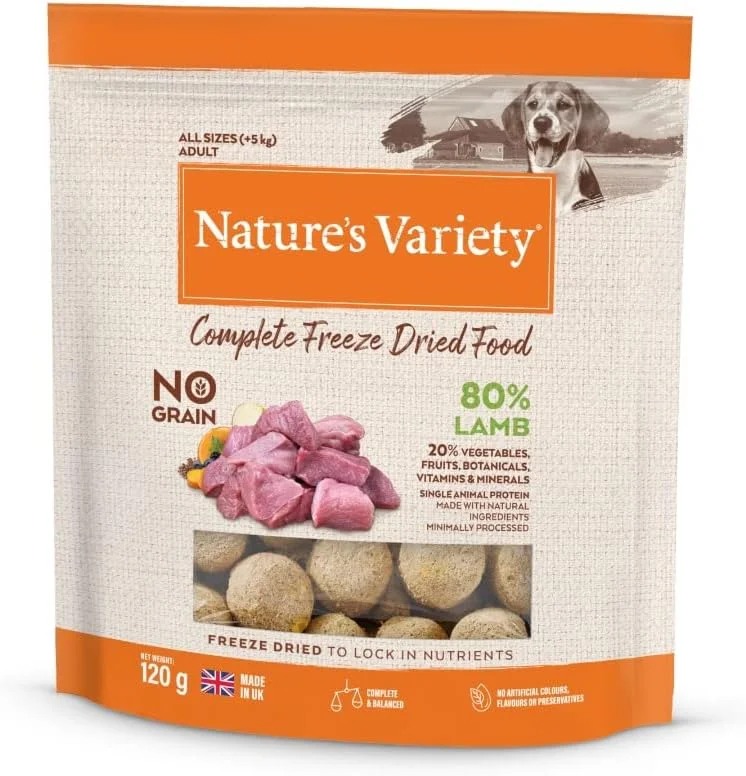 غذای کامل خشک شده با انجماد طعم بره مخصوص سگ های نژاد کوچک و مینی نیچرز منو - بسته 7 عددی 120 گرمی