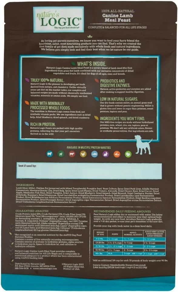 غذای سگ با طعم گوشت بره نیچرز لاجیک، 4.4 پوند غذای سگ با طعم گوشت بره نیچرز لاجیک، 4.4 پوند