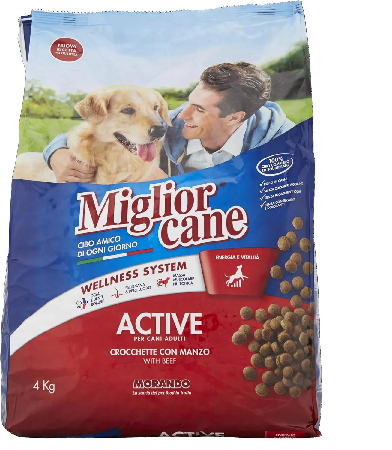 غذای خشک سگ با طعم گوشت گاو Miglior Cane - 4 کیلوگرم