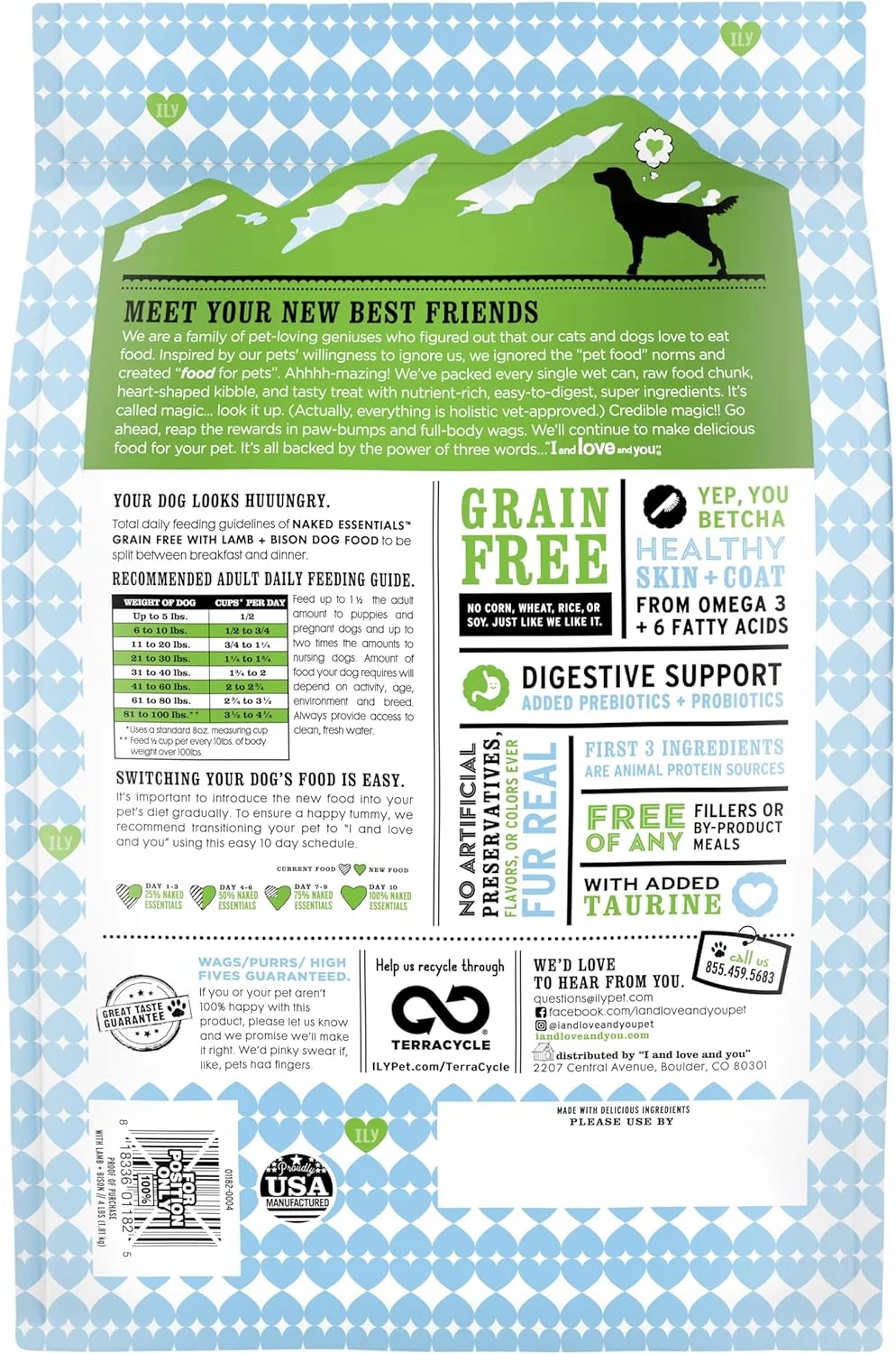 غذای خشک سگ بدون غلات با طعم بره و بوفالو Naked Essentials، ۱.۸ کیلوگرم