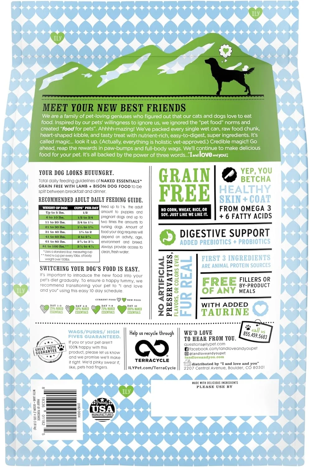 غذای خشک سگ بدون غلات با طعم بره و بوفالو Naked Essentials، ۱.۸ کیلوگرم