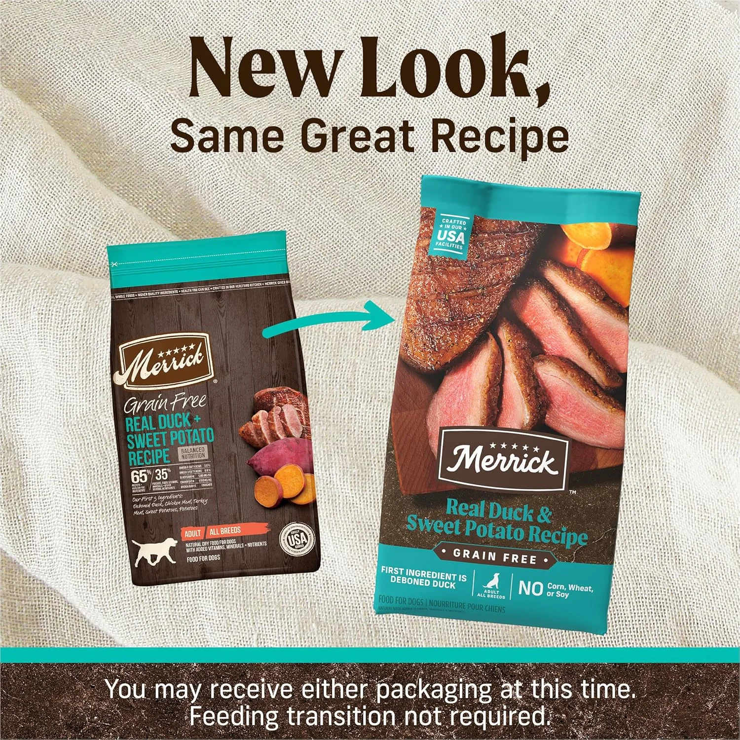 غذای خشک سگ بدون غلات مریک با طعم اردک واقعی و سیب زمینی شیرین - کیسه 22 پوندی