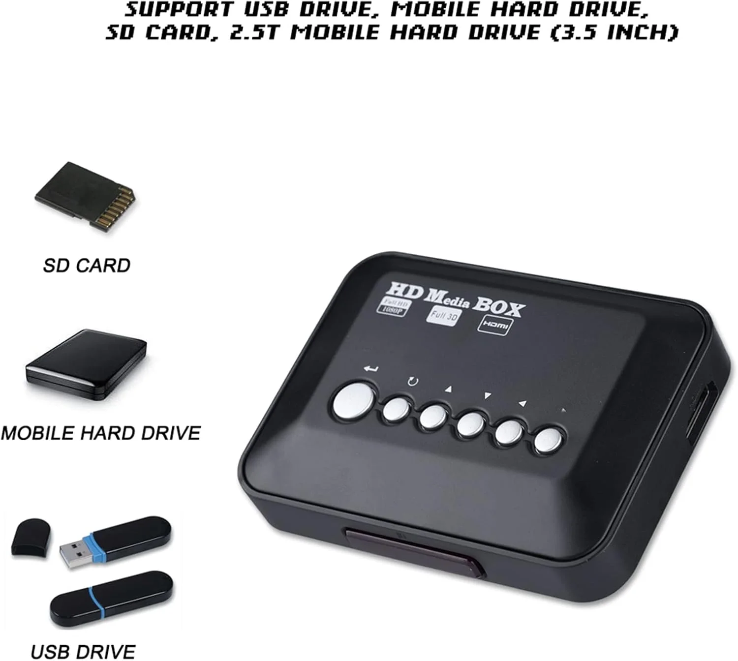 پخش کننده رسانه، پخش کننده HDMI، جعبه پخش کننده رسانه صوتی و تصویری HDMI با کیفیت 1080P HD با کنترل از راه دور IR