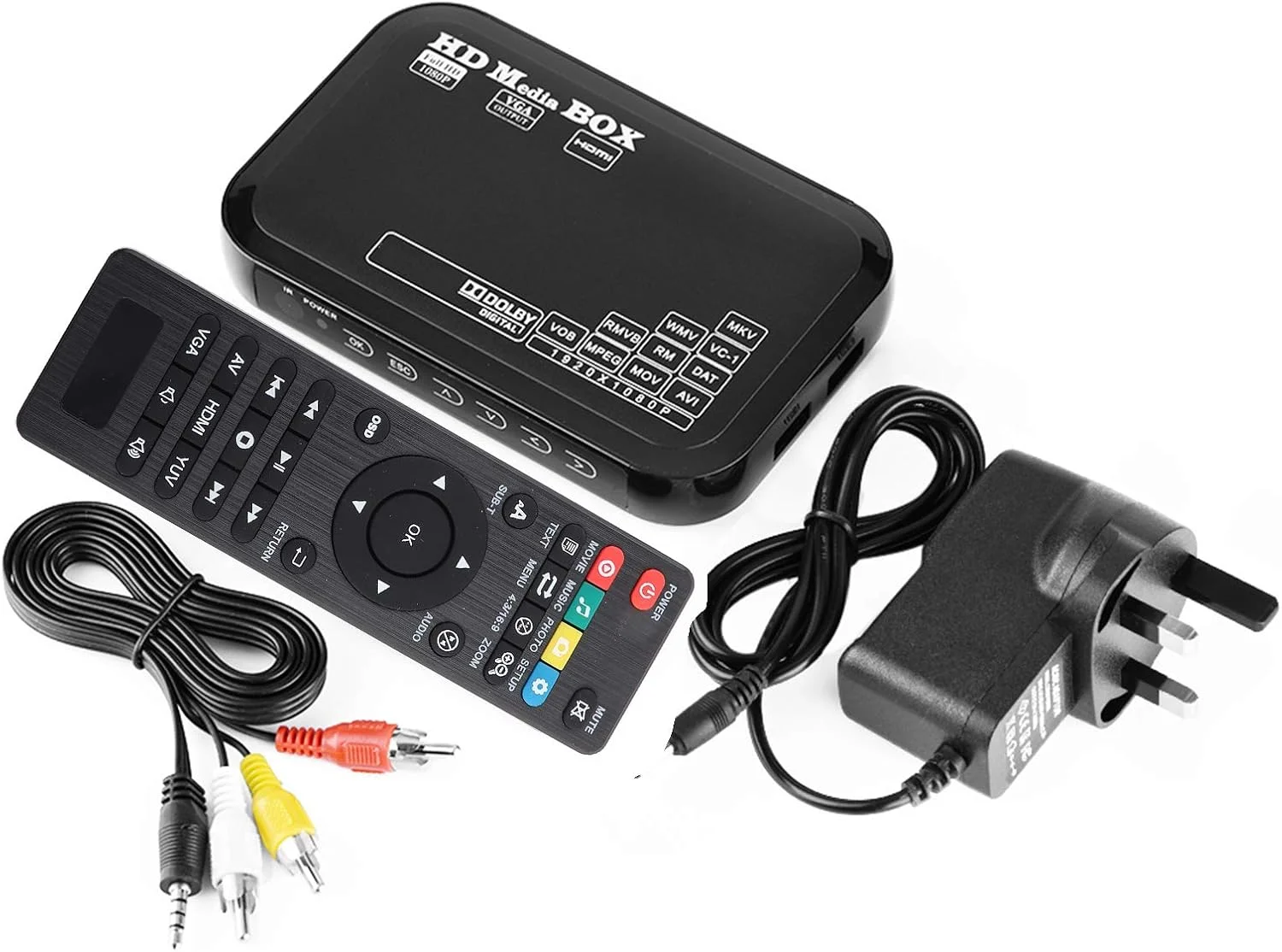 پخش کننده رسانه Gearwell، پخش کننده ویدئو، مینی باکس پخش کننده رسانه Full HD 1080P، پشتیبانی از USB MMC RMVB MP3 AVI MKV