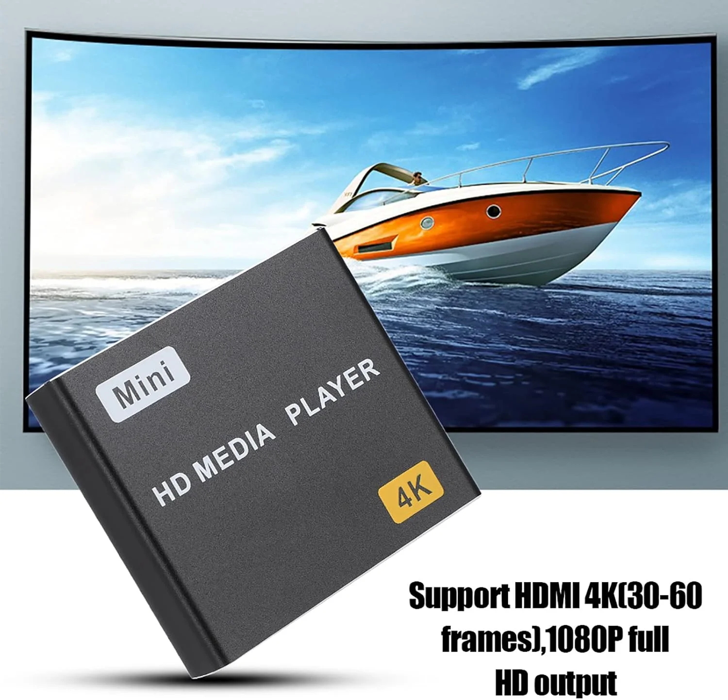 پخش کننده موزیک ویدیو 4K HDMI، پخش کننده رسانه دیجیتال USB فول اچ دی، پخش کننده چند رسانه ای جهانی برای اندروید، پخش کننده صوتی جهانی قابل حمل چند منظوره (UK)