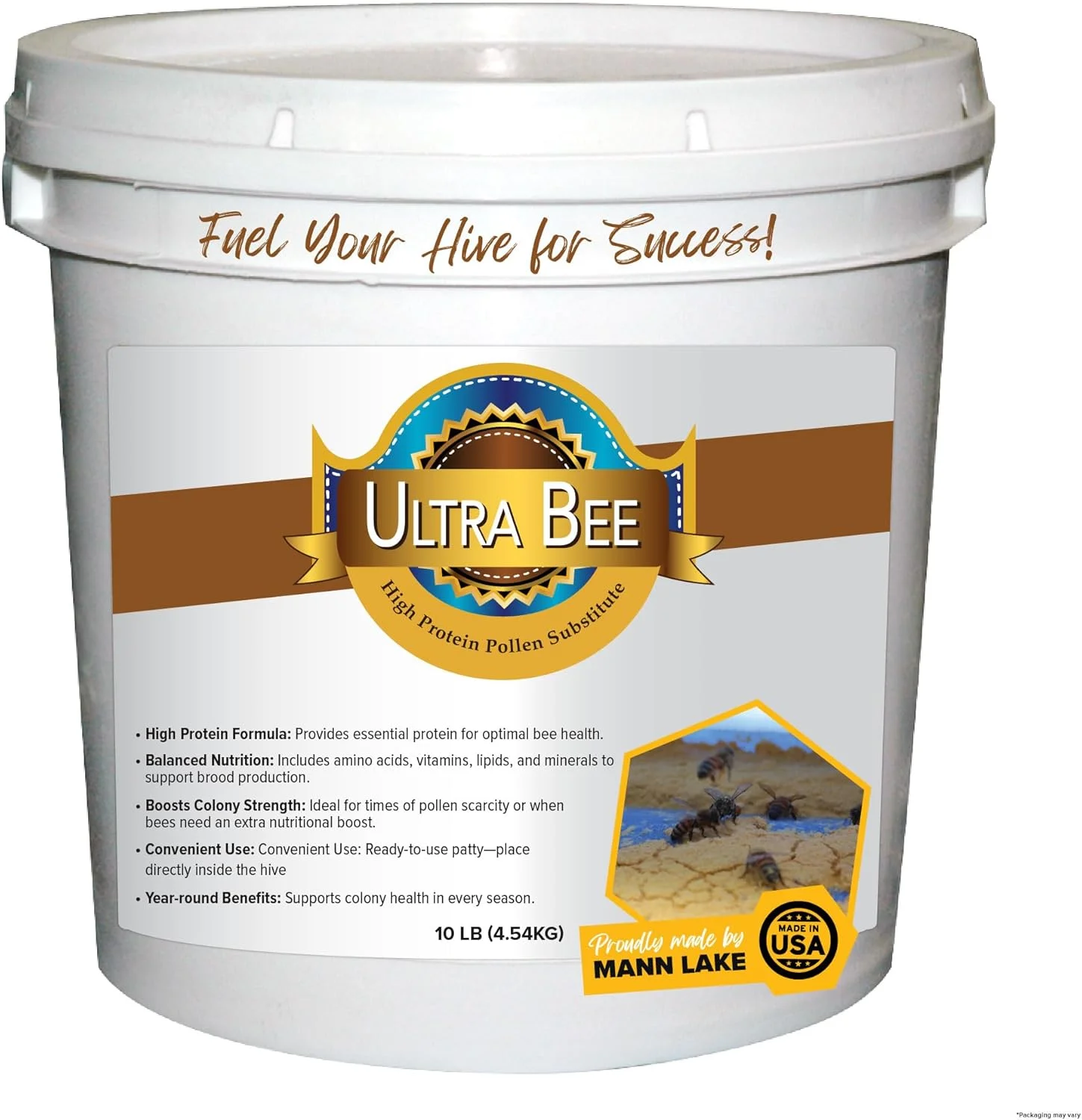 ظرف غذای خشک زنبور عسل Mann Lake FD210 Ultra Bee، 4.5 کیلوگرمی