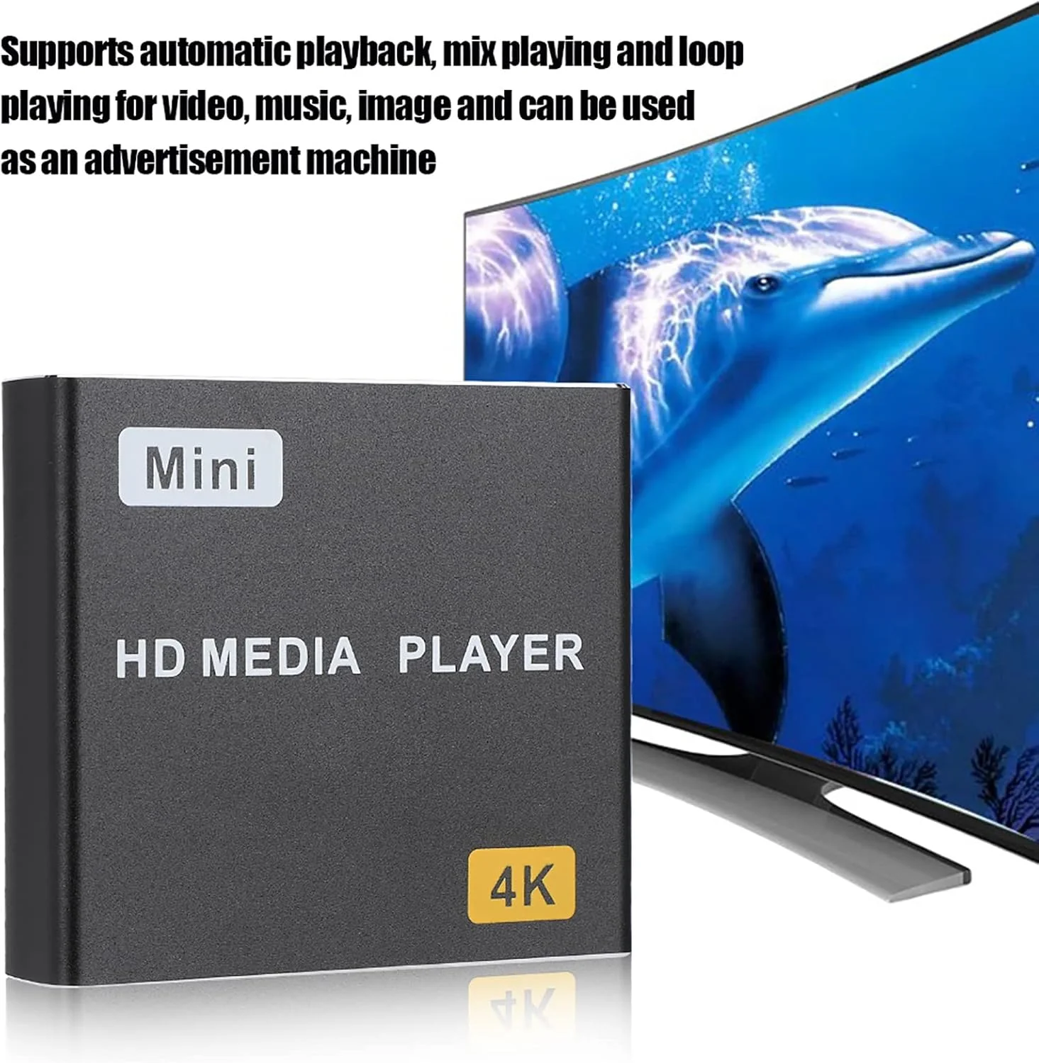 پخش کننده موزیک ویدیو 4K HDMI، پخش کننده رسانه دیجیتال USB فول اچ دی، پخش کننده چند رسانه ای جهانی برای اندروید، پخش کننده صوتی جهانی قابل حمل چند منظوره (UK)