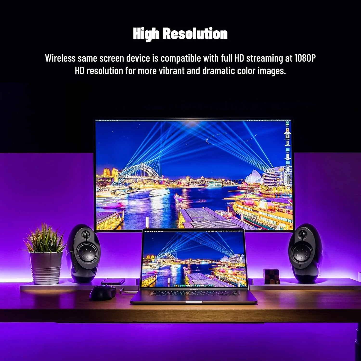 آداپتور دانگل نمایشگر بی سیم Garsent، پخش چند رسانه ای 4K فایل ویدیویی رابط چند رسانه ای HD توسعه دهنده بی سیم برای تلویزیون هوشمند، پخش جریانی Full HD، طراحی