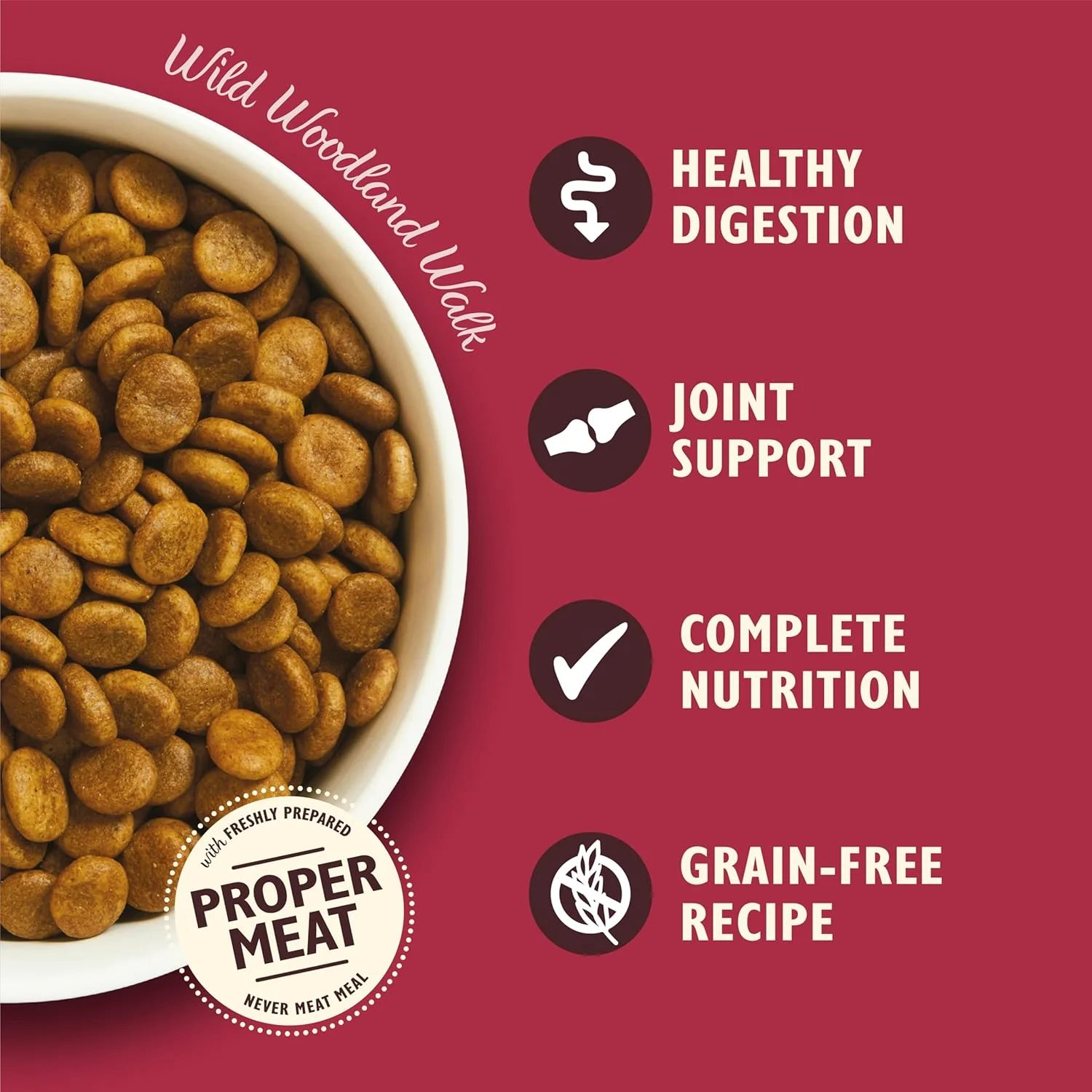 غذای خشک سگ بالغ بدون غلات با طعم اردک، ماهی سالمون و گوشت گوزن Lily's Kitchen، بسته 1 کیلوگرمی