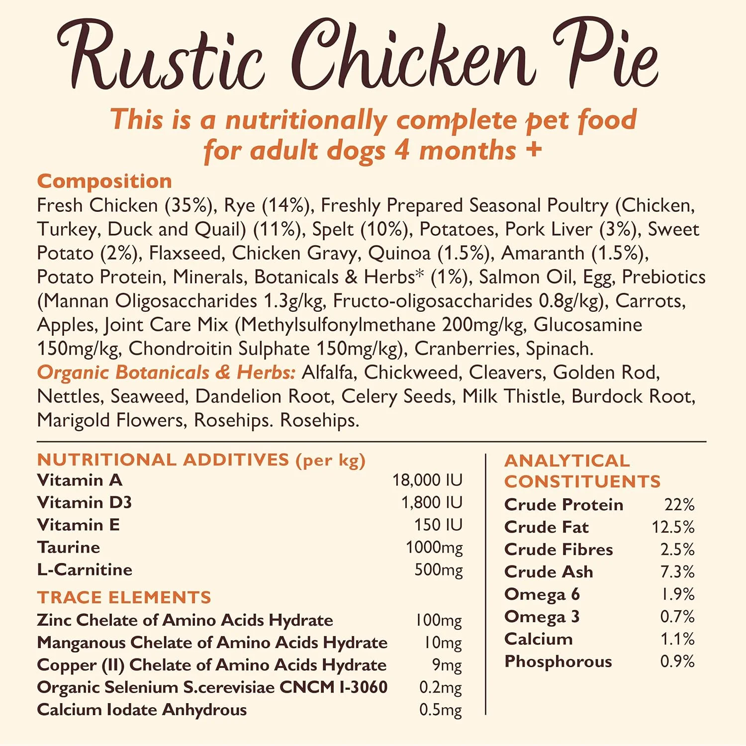 غذای خشک سگ بالغ با طعم پای مرغ روستایی و غلات باستانی Lily's Kitchen - وزن 7 کیلوگرم