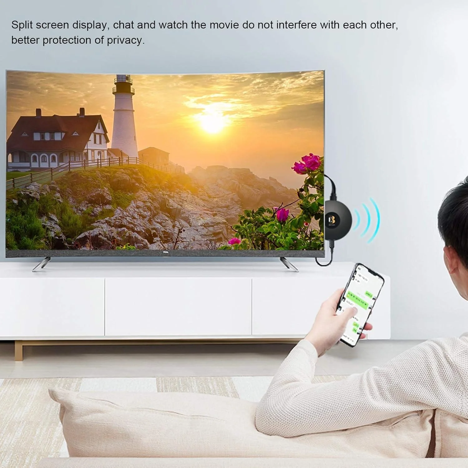 دانگل نمایشگر Fantexi، دانگل نمایشگر WiFi 4K/30Hz گیرنده آینه سازی صفحه نمایش WiFi بی سیم 2.4G/5G برای تلفن/iOS/Android/تبلت/کامپیوتر به تلویزیون HD/مانیتور/پروژکتور آداپتور نمایشگر WiFi پشتیبانی از Miracast