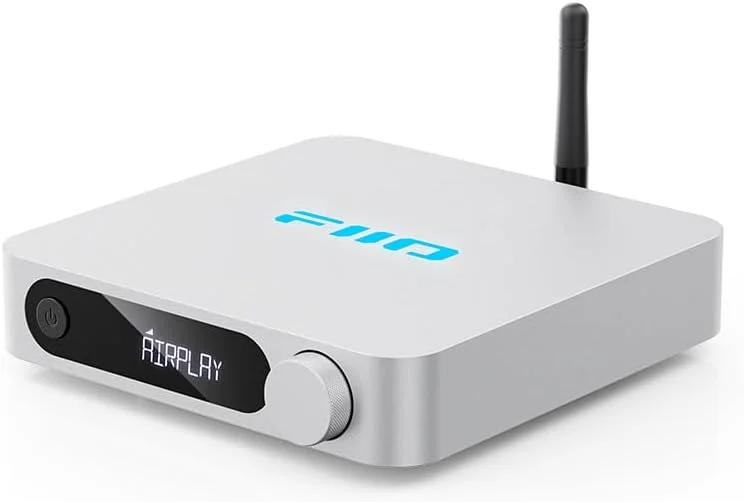 گیرنده استریم صوتی FiiO SR11 AirPlay، استریمر چند اتاقه WiFi، استریم صدای Hi-Res از Spotify، Amazon Music، Tidal (نقره ای)