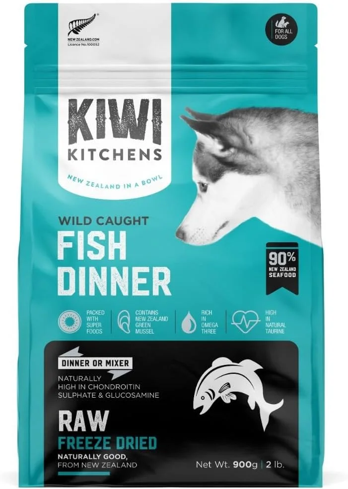 غذای خشک سگ کیوی کیچنز با ماهی صید شده وحشی به روش انجماد خشک 900 گرمی غذای خشک سگ کیوی کیچنز با ماهی صید شده وحشی به روش انجماد خشک 900 گرمی