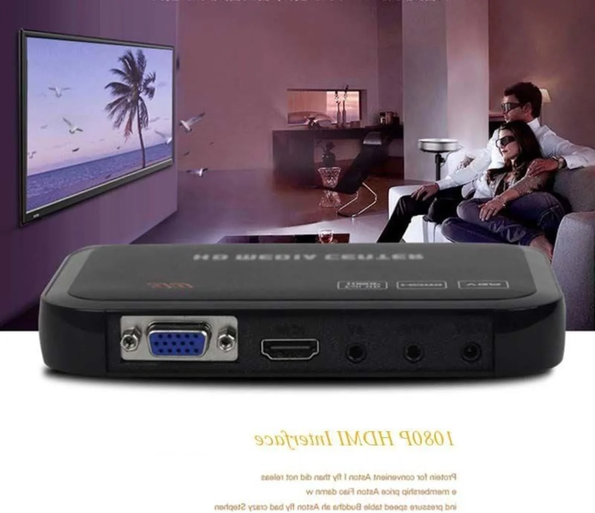 مرکز پخش رسانه ای ای وینر Full HD 1080P با پشتیبانی از فرمت های RM/RMVB/AVI/MPEG