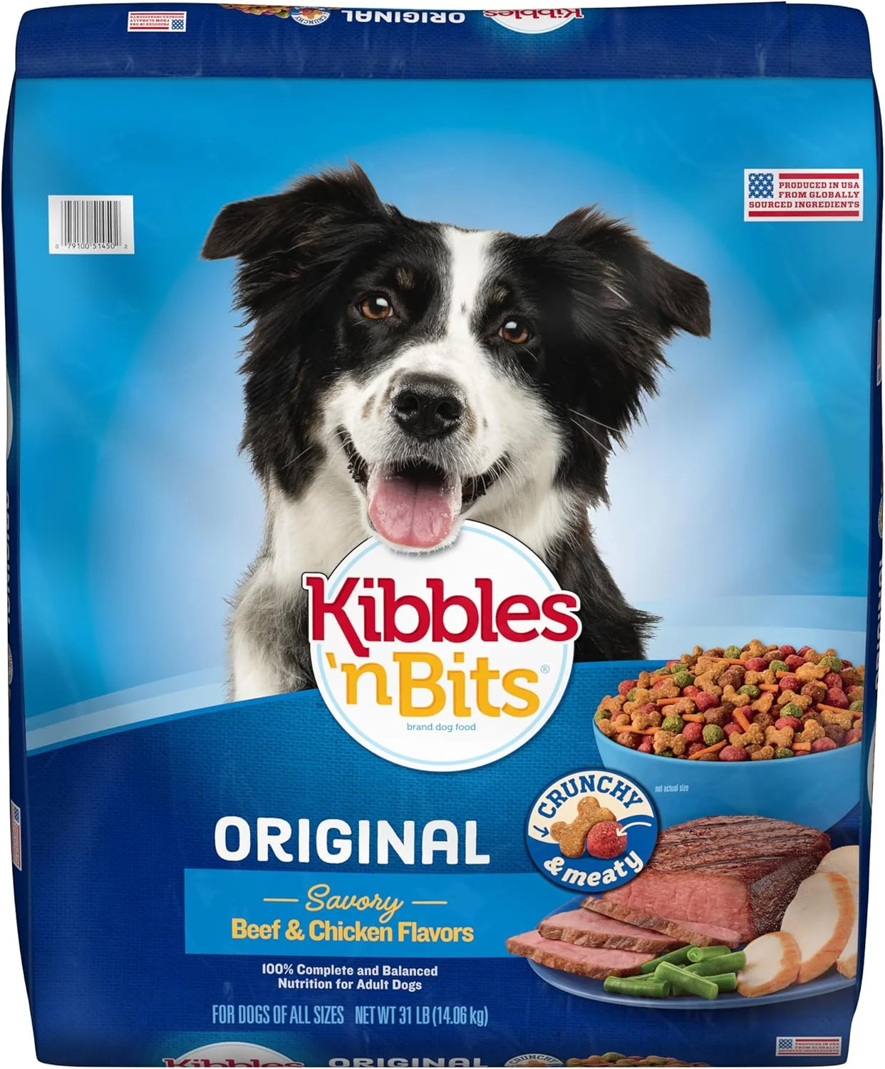 غذای خشک سگ با طعم گوشت گاو و مرغ Kibbles 'n Bits Original، کیسه 31 پوندی غذای خشک سگ با طعم گوشت گاو و مرغ Kibbles 'n Bits Original، کیسه 31 پوندی