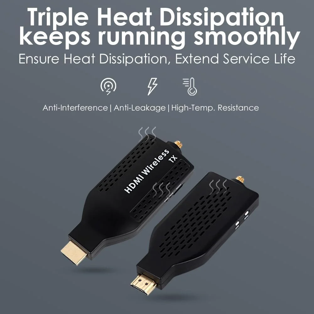 کیت فرستنده و گیرنده HDMI بی سیم قابل حمل EXVIST - برد بلند 492t، پخش جریانی HD 1080P، اتصال آسان برای تلویزیون/پروژکتور - ایده آل برای سینمای خانگی، ارائه های اداری