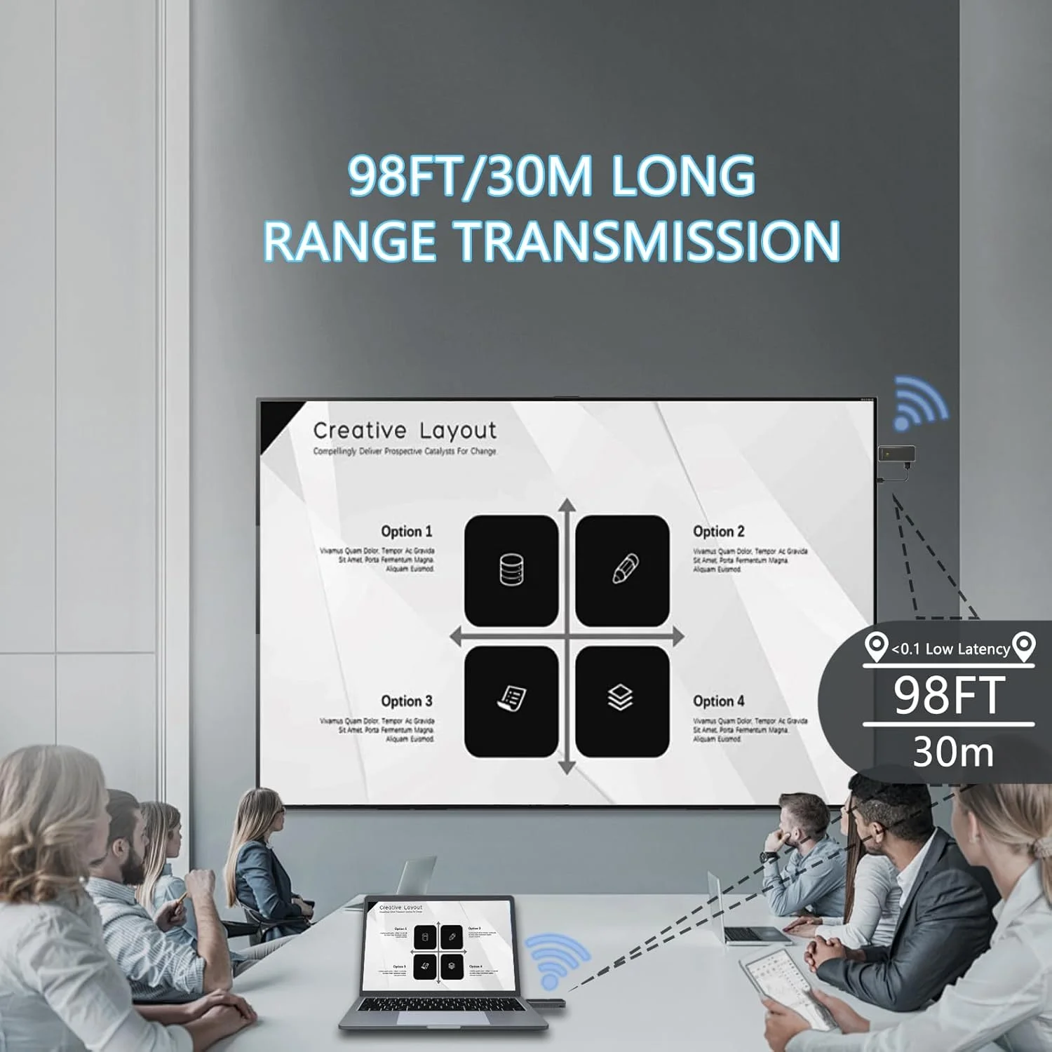 فرستنده و گیرنده HDMI بیسیم، انتقال رادیویی HDMI با کیفیت 1080P FHD، پشتیبانی از 16TX به 1RX، توسعه دهنده HDMI بیسیم 2.4G/5G برای پخش ویدئو و صدا از لپتاپ/کامپیوتر/پروژکتور/تلویزیون، Plug & Play فرستنده و گیرنده HDMI بیسیم، انتقال رادیویی HDMI با کیفیت 1080P FHD، پشتیبانی از 16TX به 1RX، توسعه دهنده HDMI بیسیم 2.4G/5G برای پخش ویدئو و صدا از لپتاپ/کامپیوتر/پروژکتور/تلویزیون، Plug & Play