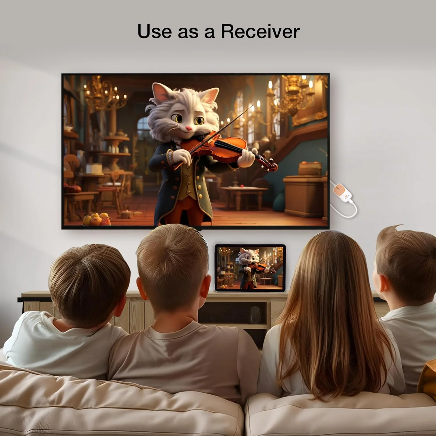 گیرنده و فرستنده نمایشگر بی‌سیم EZCast Pocket Plus | سازگار با USB-C و USB-A | پشتیبانی از Miracast و AirPlay | بدون نیاز به DP Alt Mode | مناسب برای جلسات، آموزش و سرگرمی