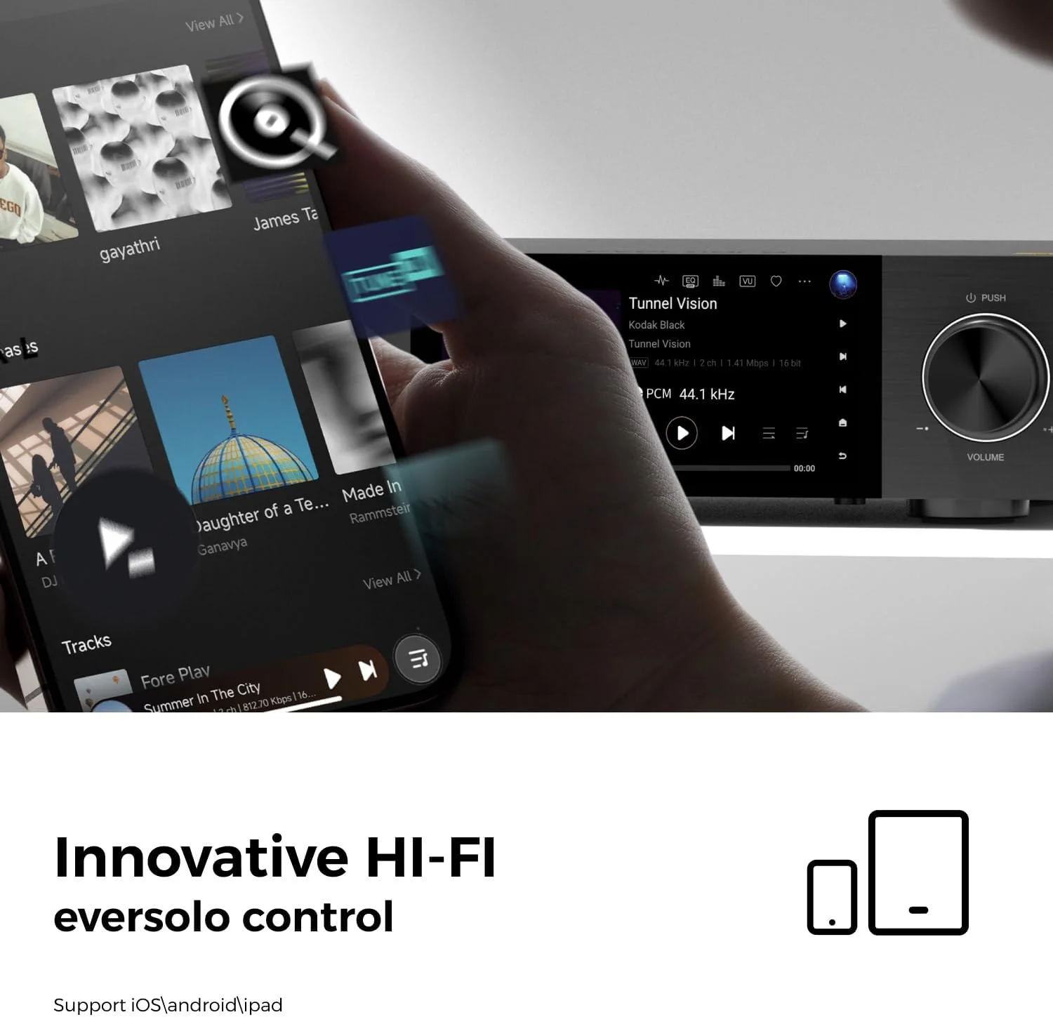 دستگاه پخش موسیقی های-فای Eversolo DMP-A6 Gen 2، پخش کننده صوتی بی سیم، پخش کننده موسیقی دیجیتال، DAC، سرویس و پخش موسیقی، DSD512، مهندس صوتی EOS، PCM768kHz/32Bit بلوتوث 5.0، برنامه اختصاصی دستگاه پخش موسیقی های-فای Eversolo DMP-A6 Gen 2، پخش کننده صوتی بی سیم، پخش کننده موسیقی دیجیتال، DAC، سرویس و پخش موسیقی، DSD512، مهندس صوتی EOS، PCM768kHz/32Bit بلوتوث 5.0، برنامه اختصاصی