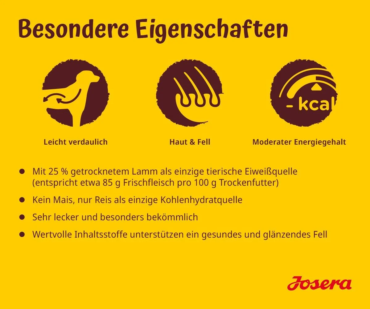 غذای خشک سگ Josera با طعم بره و برنج - 900 گرم