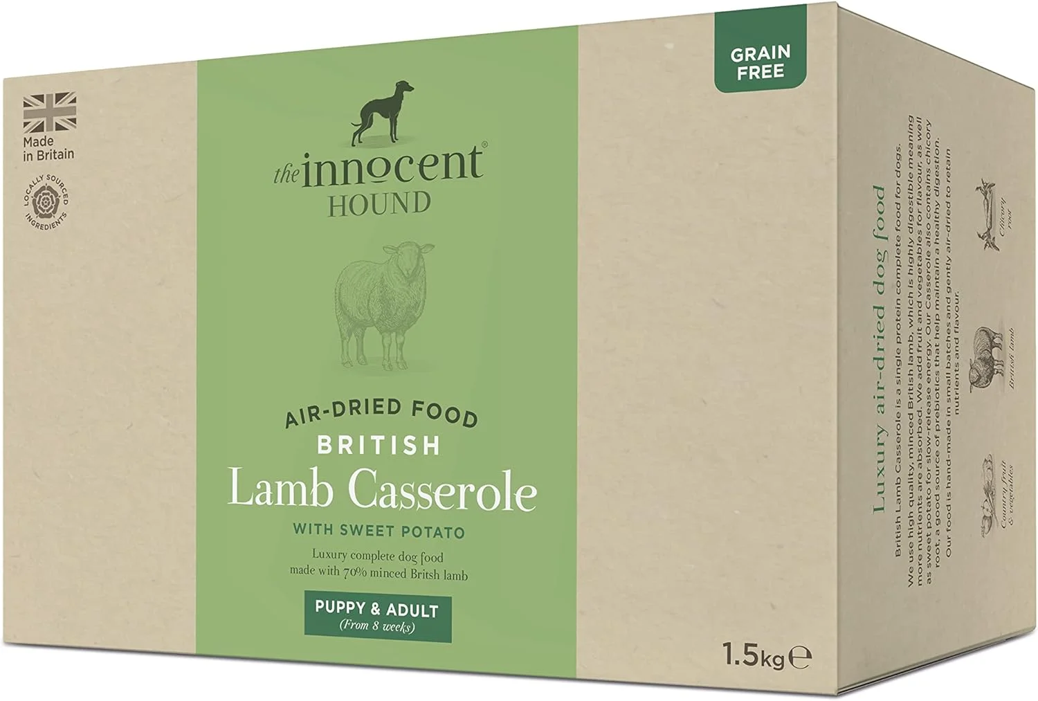 غذای خشک سگ با طعم خوراک بره بریتانیایی Innocent Hound، خشک شده با هوا، 1.5 کیلوگرمی