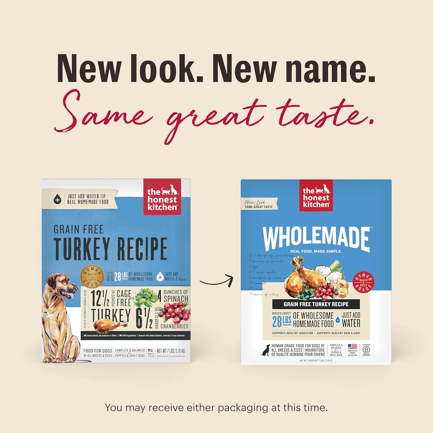 غذای سگ بدون غلات بوقلمون The Honest Kitchen، مناسب برای انسان، کم آب، 4 پوند - Embark، (مدل: E4)