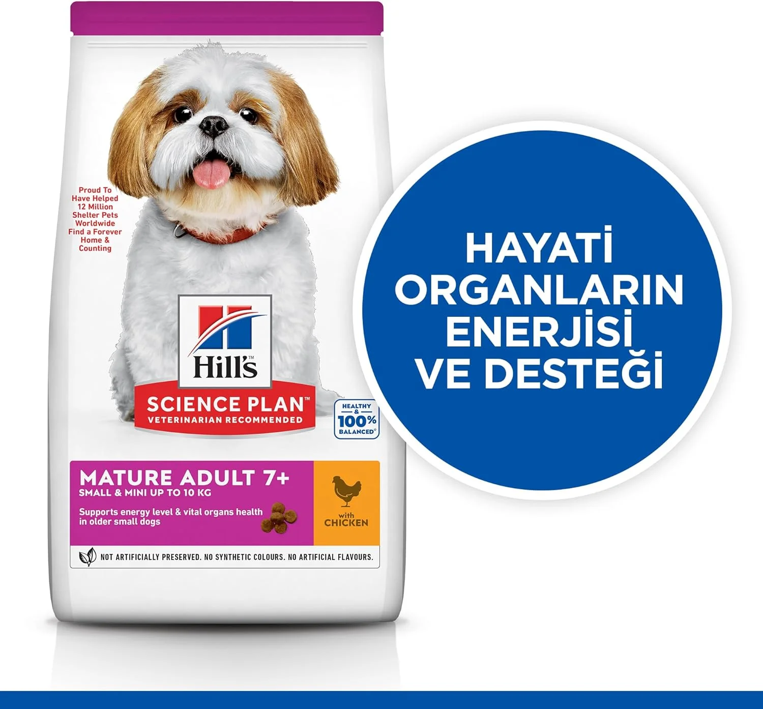 غذای خشک سگ بالغ نژاد کوچک و مینیاتوری هیلز، طعم مرغ و بوقلمون، 1.5 کیلوگرم