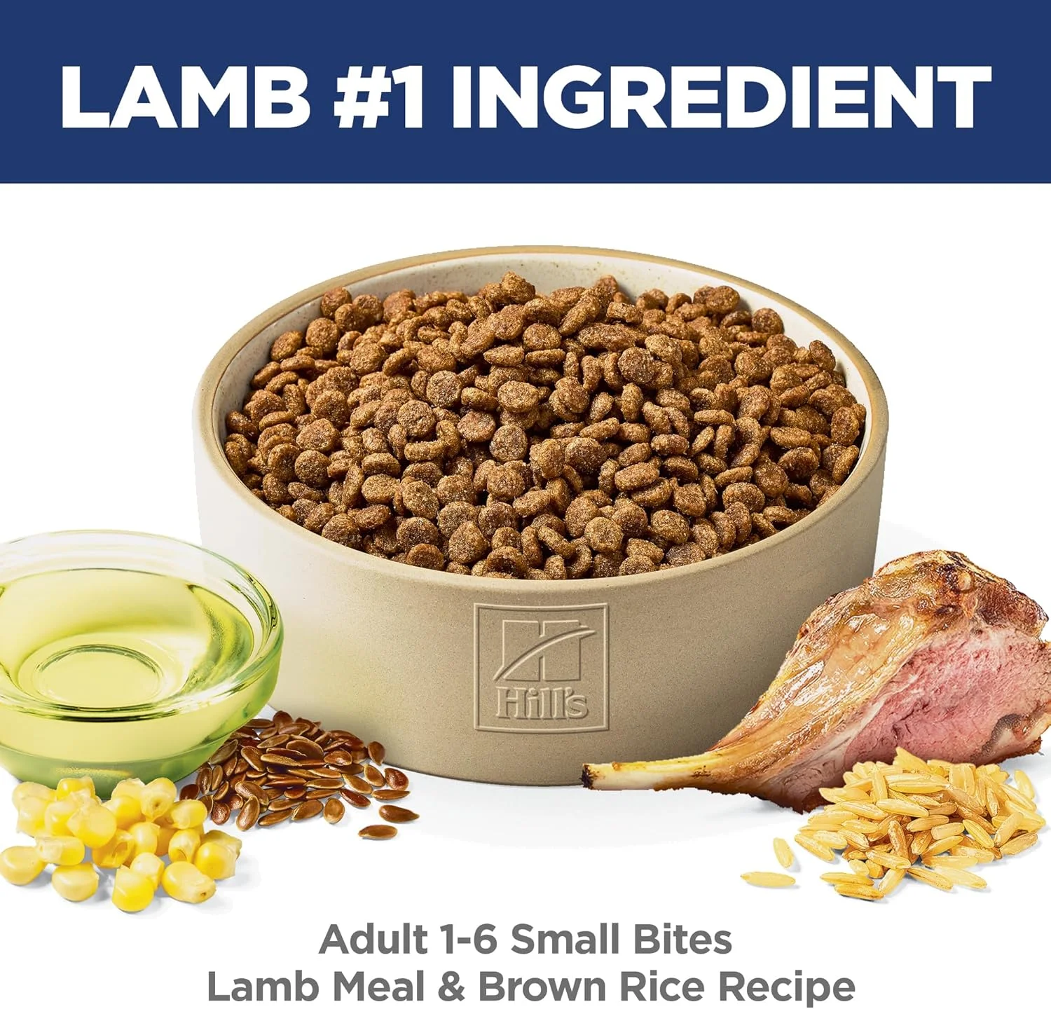 غذای خشک سگ بالغ هیلز ساینس دایت 1-6، تغذیه ممتاز بالغین 1-6، دانه ریز، طعم بره و برنج قهوه ای، کیسه 4.5 پوندی