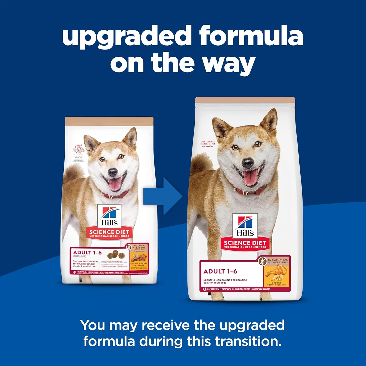 غذای خشک سگ بالغ هیلز ساینس دایت بدون ذرت، گندم یا سویا، طعم مرغ، کیسه 6.8 کیلوگرمی