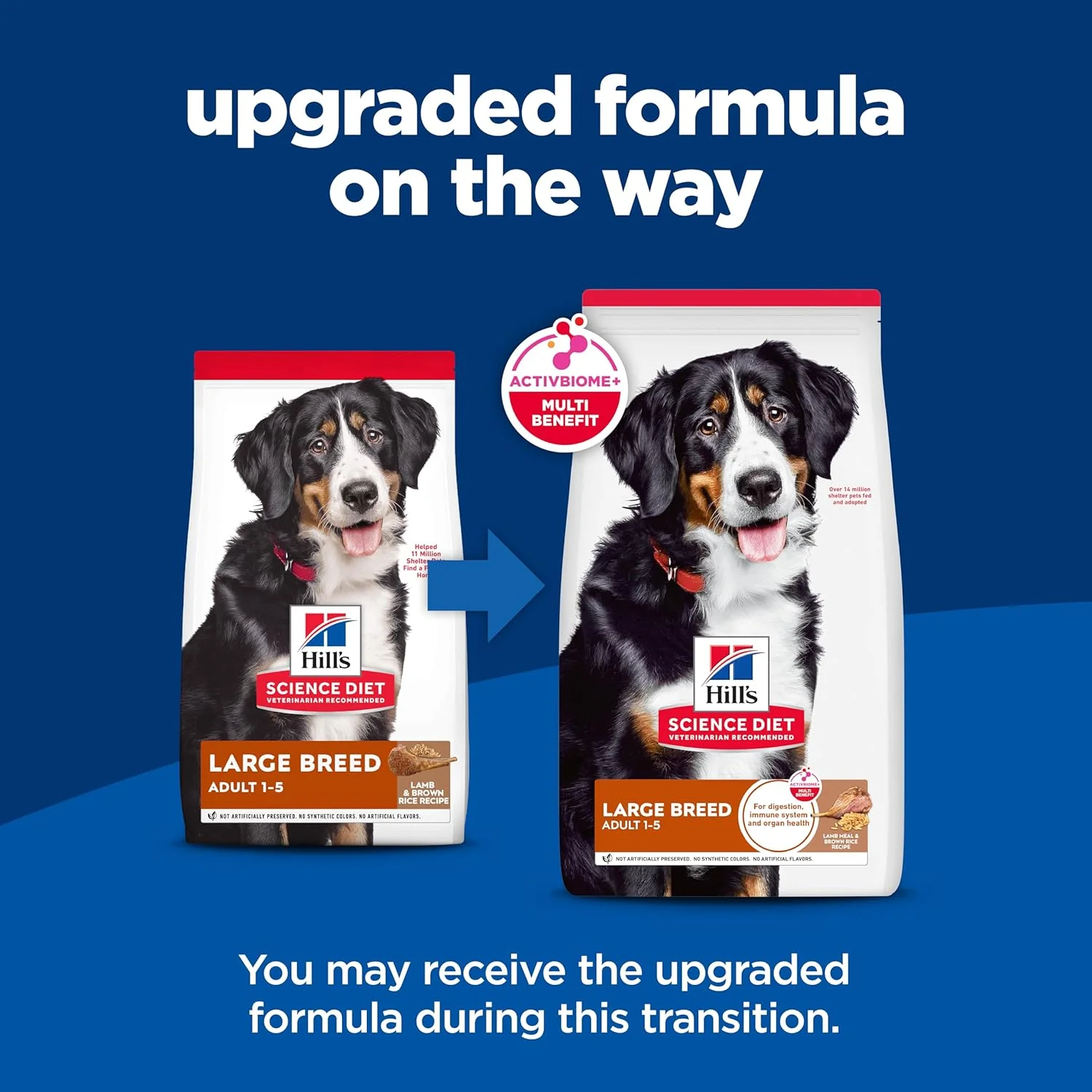 غذای خشک سگ هیلز ساینس دایت، بزرگسالان 1-5 سال، نژاد بزرگ، طعم گوشت بره و برنج، کیسه 33 پوندی