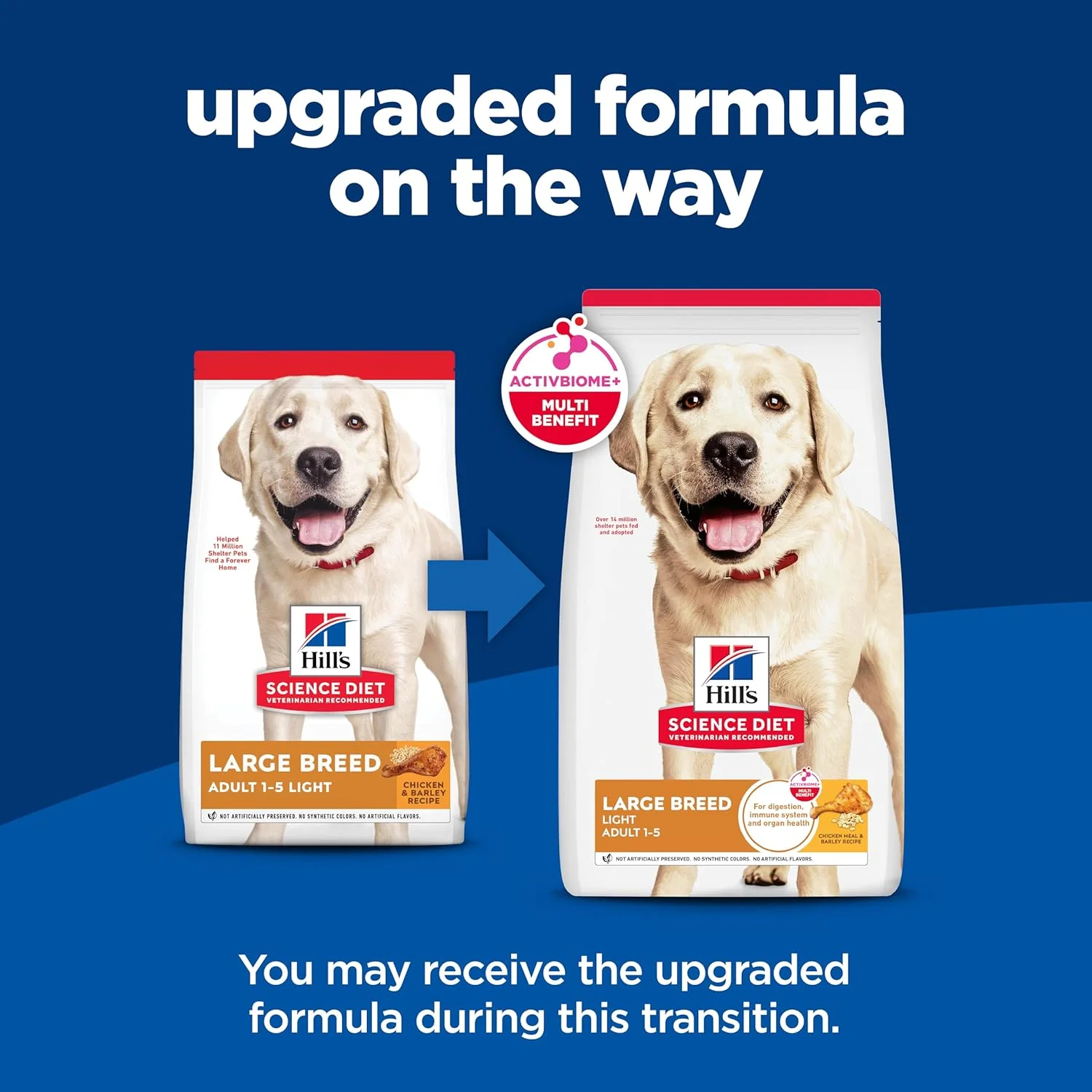 غذای خشک سگ هیلز ساینس دایت، بزرگسال، نژاد بزرگ، لایت، دستور پخت مرغ و جو برای وزن سالم و مدیریت وزن، کیسه 15 پوندی