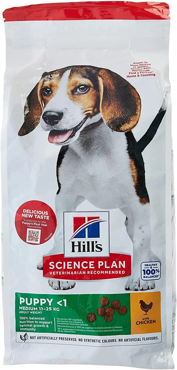 غذای خشک سگ هیلز مدل پاپی مدیوم با طعم مرغ 2.5 کیلوگرمی