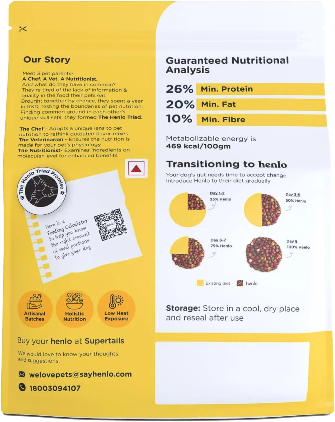 غذای خشک پخته شده سگ بالغ هنلو | 1 کیلوگرم | 100% مواد تشکیل دهنده با گرید انسانی | غذای سگ سالم و متعادل از نظر تغذیه ای | طعم مرغ | مناسب برای همه نژادها، بسته 1 عددی