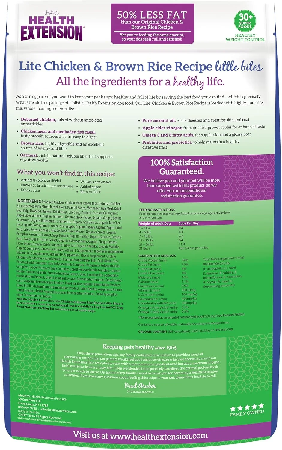 غذای خشک سگ نژاد کوچک هلث اکستنشن لایت با طعم مرغ و برنج قهوه ای (6.8 کیلوگرم) - فرمول طبیعی با پروبیوتیک ها و سوپرفودها برای سگ های بالغ دارای اضافه وزن