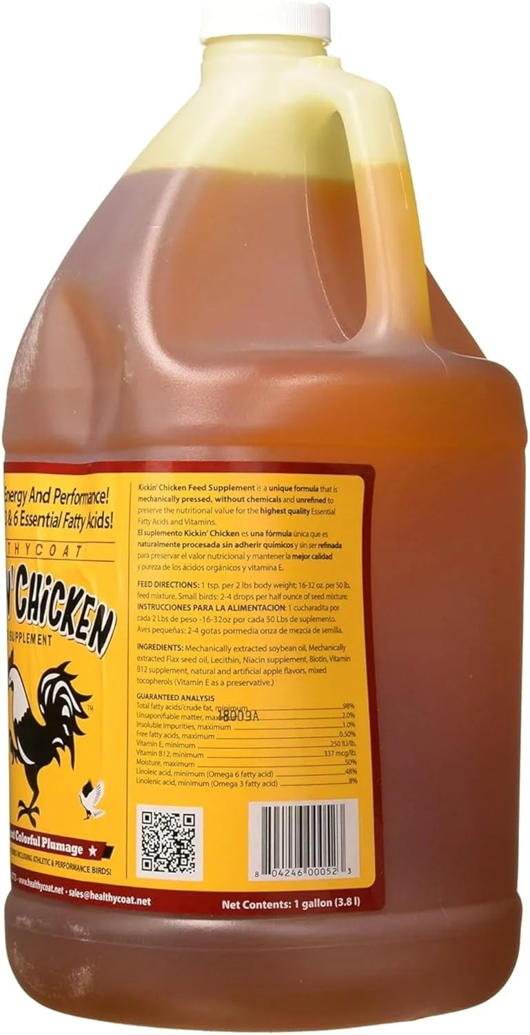 مکمل غذایی مرغ Healthy Coat Kickin': گالن. پر، پوست، پرریزی، تخم مرغ، سیستم ایمنی، انرژی