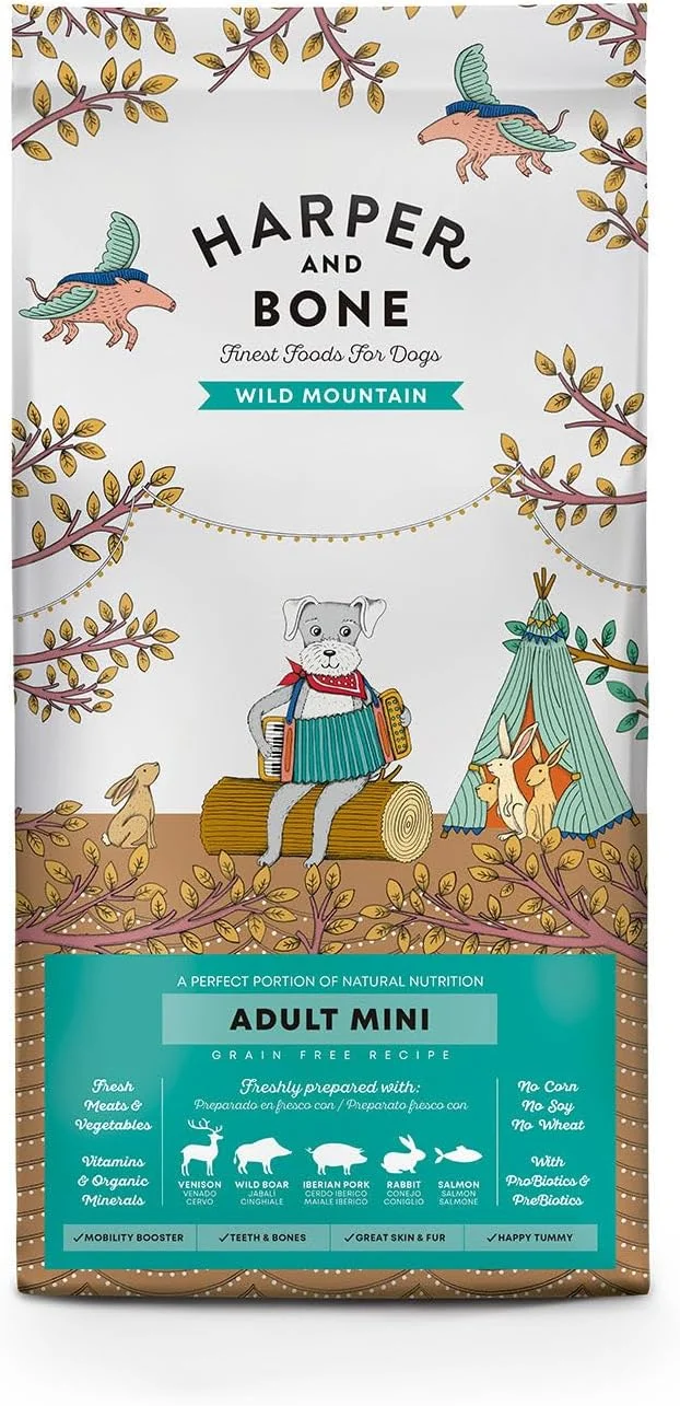 غذای خشک سگ بالغ نژاد کوچک هارپر اند بون، بدون غلات، طعم کوهستان وحشی، 2 کیلوگرم غذای خشک سگ بالغ نژاد کوچک هارپر اند بون، بدون غلات، طعم کوهستان وحشی، 2 کیلوگرم