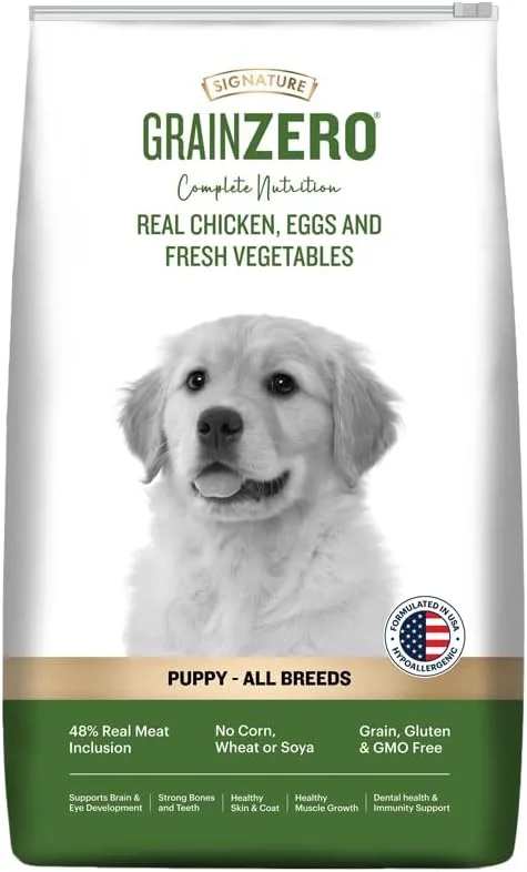 غذای خشک سگ توله با طعم مرغ واقعی، تخم مرغ و سبزیجات بدون غلات گرین زیرو سیگنیچر 1.2 کیلوگرمی غذای خشک سگ توله با طعم مرغ واقعی، تخم مرغ و سبزیجات بدون غلات گرین زیرو سیگنیچر 1.2 کیلوگرمی